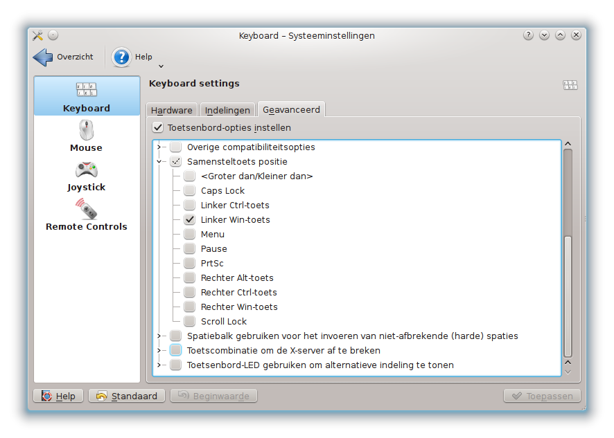 Kubuntu: Compose key keyboard layout